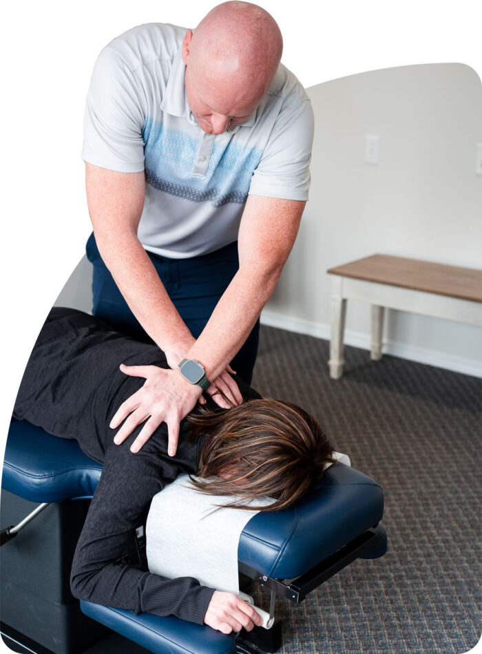 Dr. Ward performing sports chiropractic services in twin falls